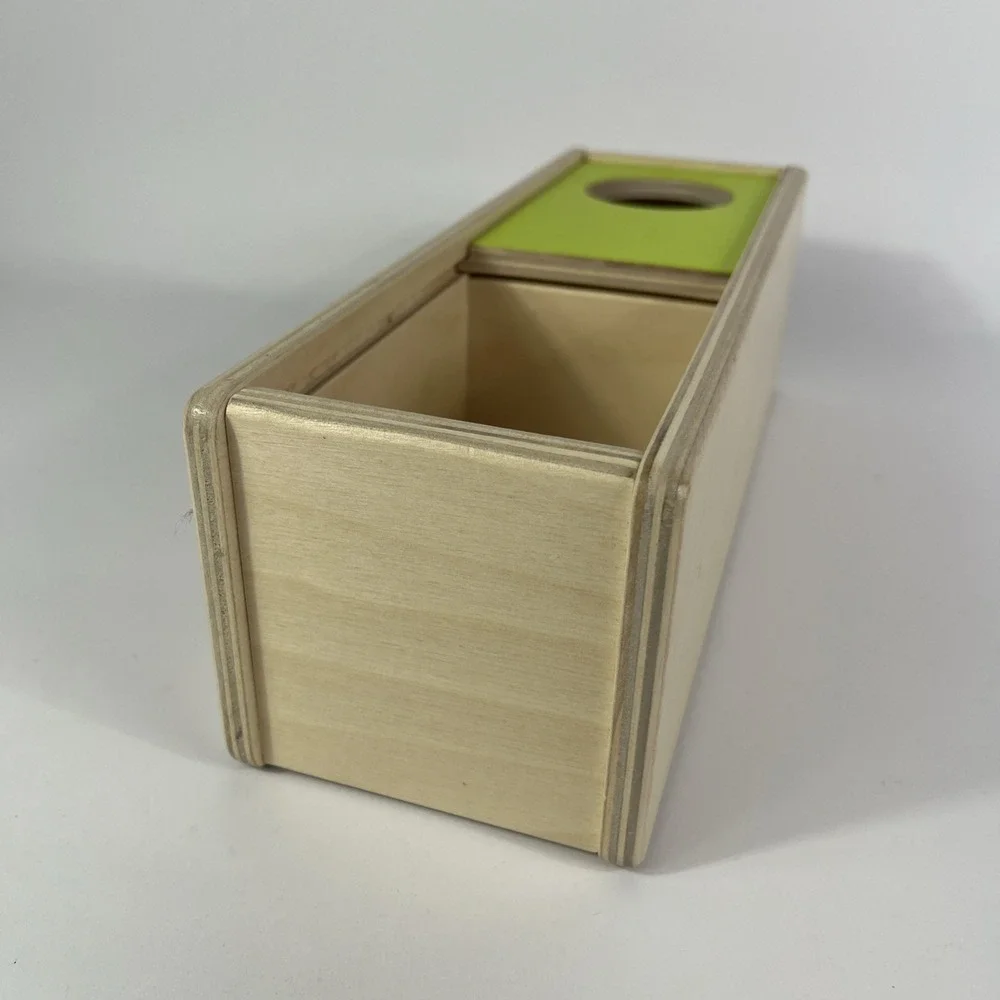 Lovevery wooden‎ sliding top box (ball missing) thinker play kit montessori